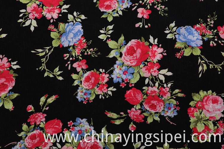 Good quality crinkle floral woven printed viscose print fabric for shirts